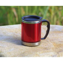 BasicNature Edelstahl Thermobecher 'Mug' Feuerrot 0,42 L -CampGlück Verkäufe basicnature edelstahl thermobecher mug feuerrot 042 l2