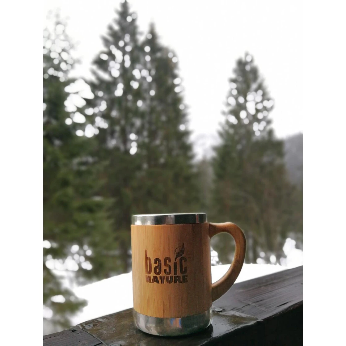 BasicNature Edelstahlbecher 'Bambus' 0,3 L 1 BasicNature Edelstahlbecher 'Bambus' 0,3 L