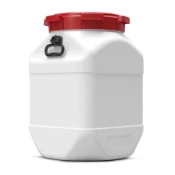 BasicNature Weithalstonne, Eckig Weiß 66 L