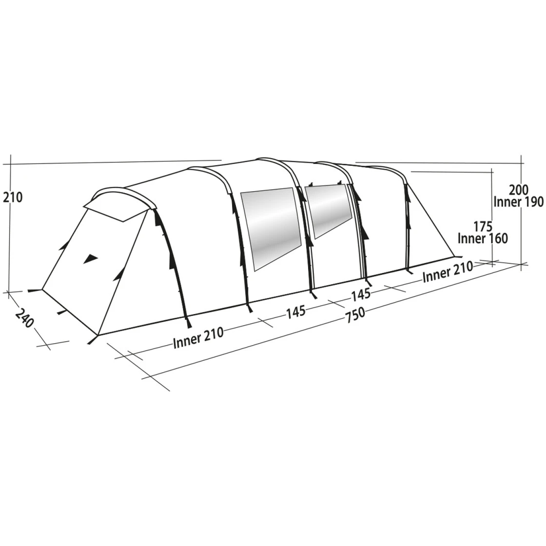 EasyCamp Zelt 'Huntsville Twin 800',8 Personen 3 EasyCamp Zelt 'Huntsville Twin 800',8 Personen – Bild 3