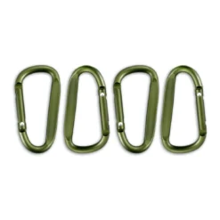 Origin Outdoors Zubehörkarabiner, D-Form Oliv Matt 4 Stück