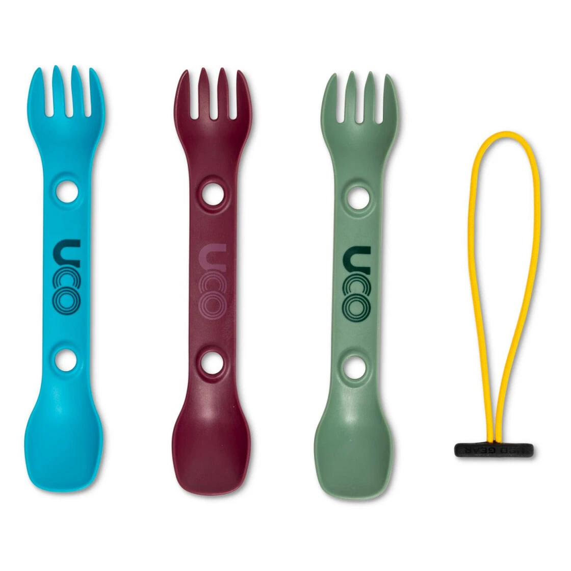 UCO Spork 'Mini' 3 Stk Grün, Violett, Blau 2 UCO Spork 'Mini' 3 Stk Grün, Violett, Blau – Bild 2